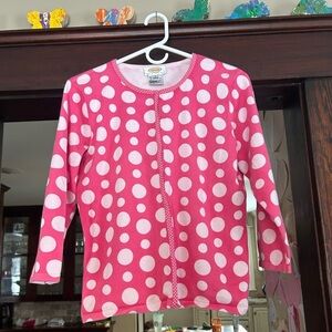 Talbots pink polka dot sweater